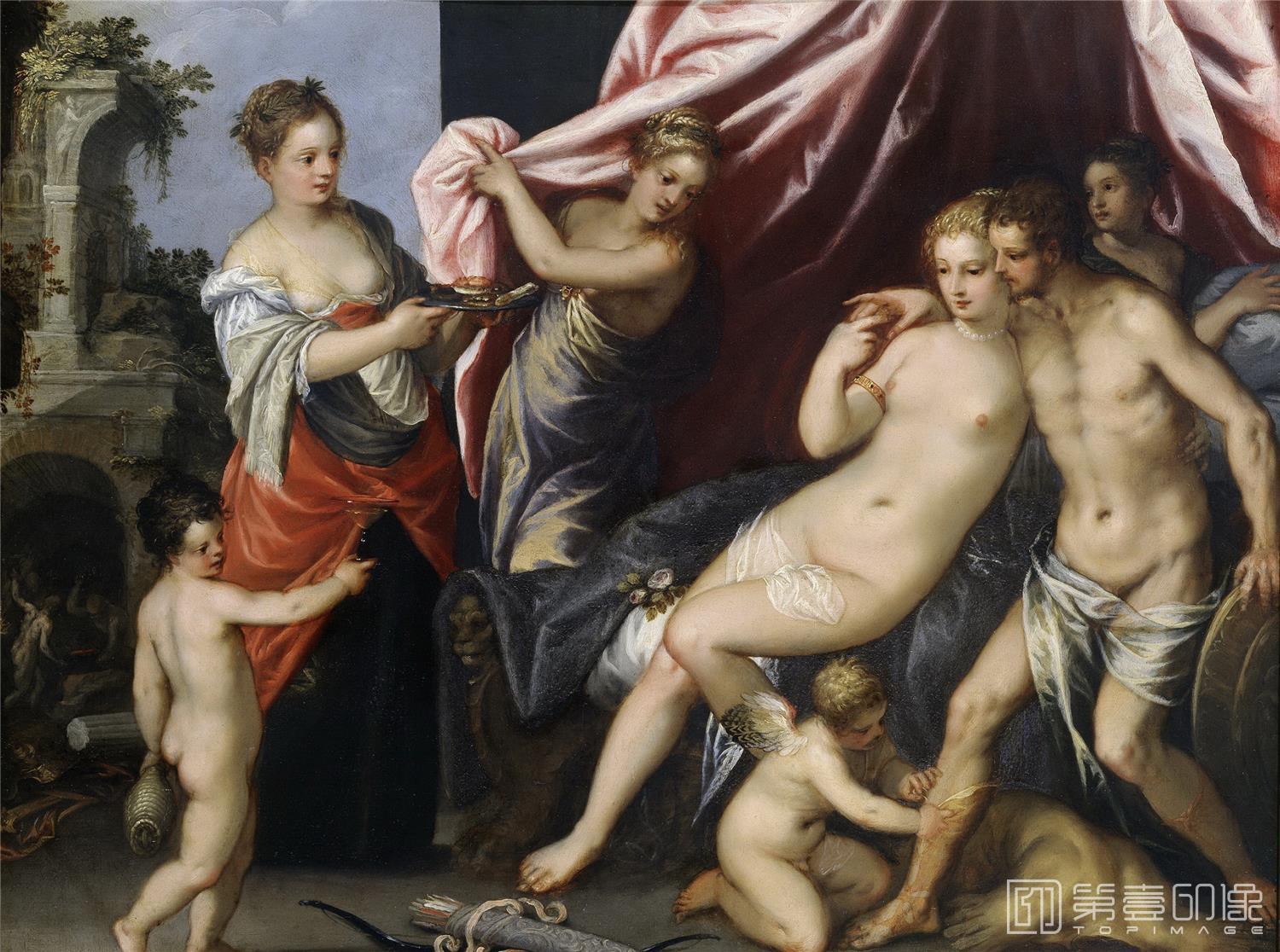 油画-荷兰阿姆斯特丹国家美术馆-Rottenhammer Hans (I) Venus en Mars 1604-1337